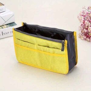 Handbag Organizer/ Purse Insert /Cosmetic Tote/ Yellow - Designer Bags - NWT